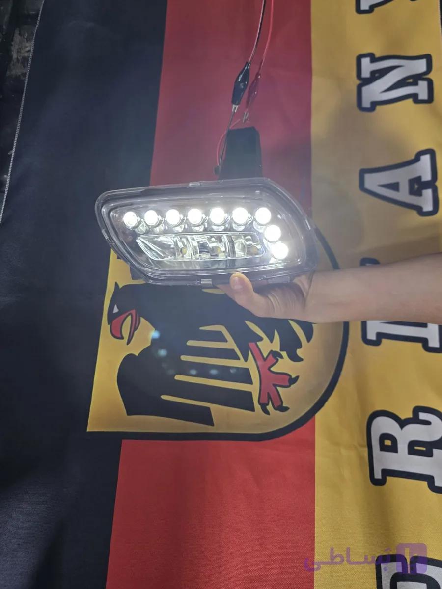 پروژکتور پژو پارس LED مهشکن دیلایت دار رنگ مشکی بسته دوعددی — تصویر 1
