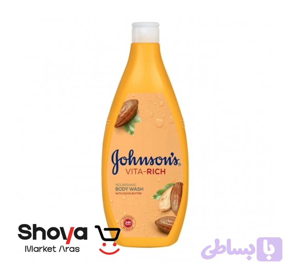 شامپو بدن جانسون Johnson’s مدل Vita-Rich Nourishing مرطوب‌کننده حاوی کره کاکائو حجم 750 میلی‌لیتر — تصویر 1