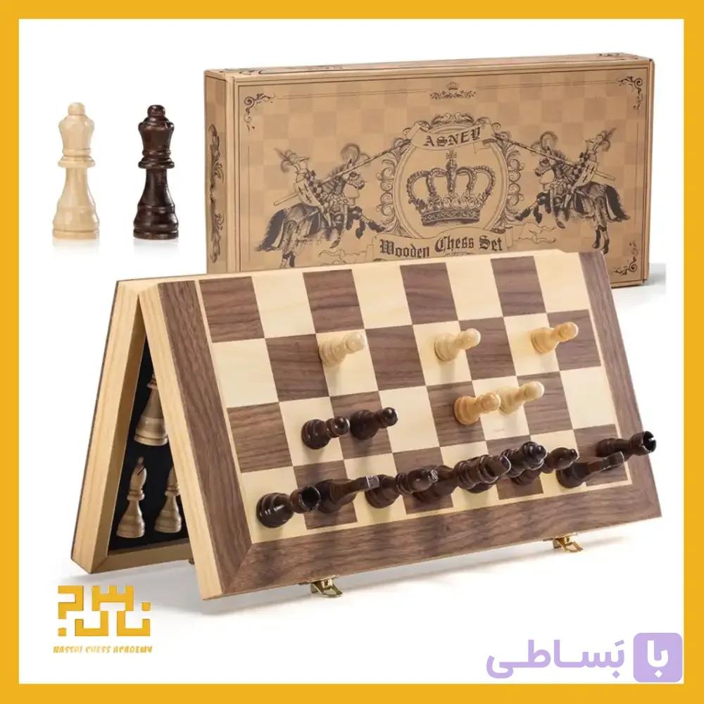 ست شطرنج چوبی مغناطیسی تاشو وارداتی ASNEY — تصویر 1