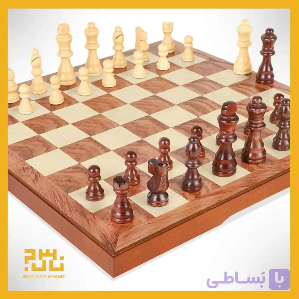 صفحه و مهره چوبی و سفری وارداتی شطرنج FanVince — تصویر 1