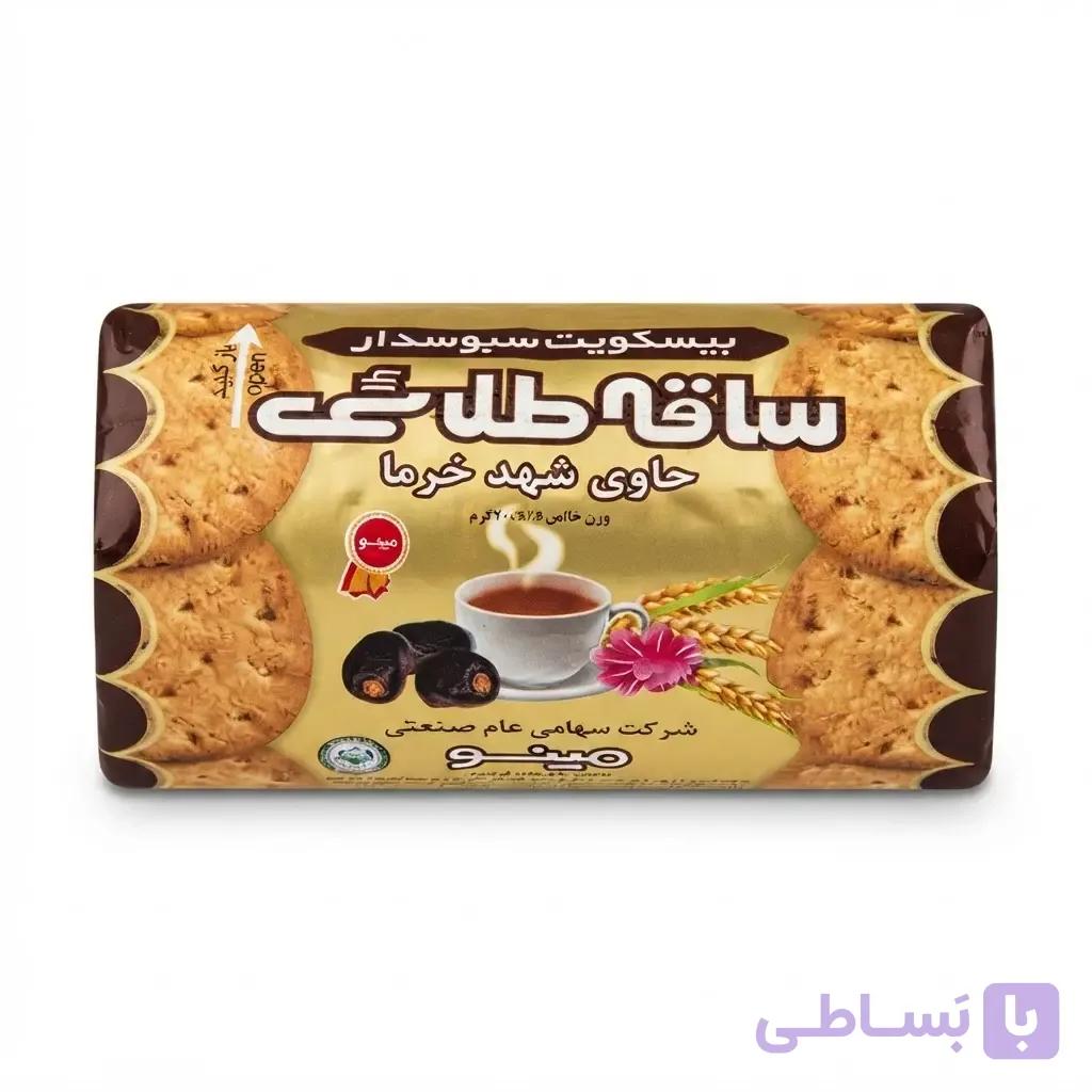 بیسکوئیت ساقه طلایی حاوی شهد خرما مینو - ۲۰۰ گرم &ndash; انبه