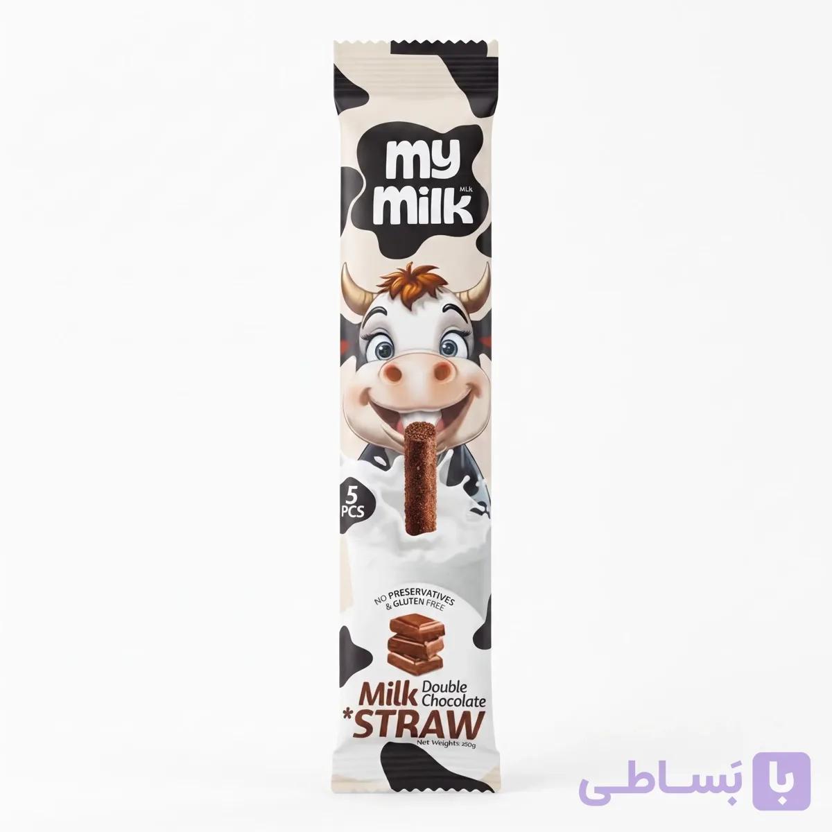 نی طعم دهنده شیر با طعم شکلات مای میلک - ۳۰ گرم بسته ۵ عددی &ndash; انبه