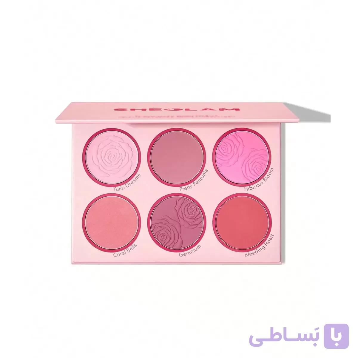 پلت رژگونه ۶ رنگ پودری شیگلم blushing bouquet