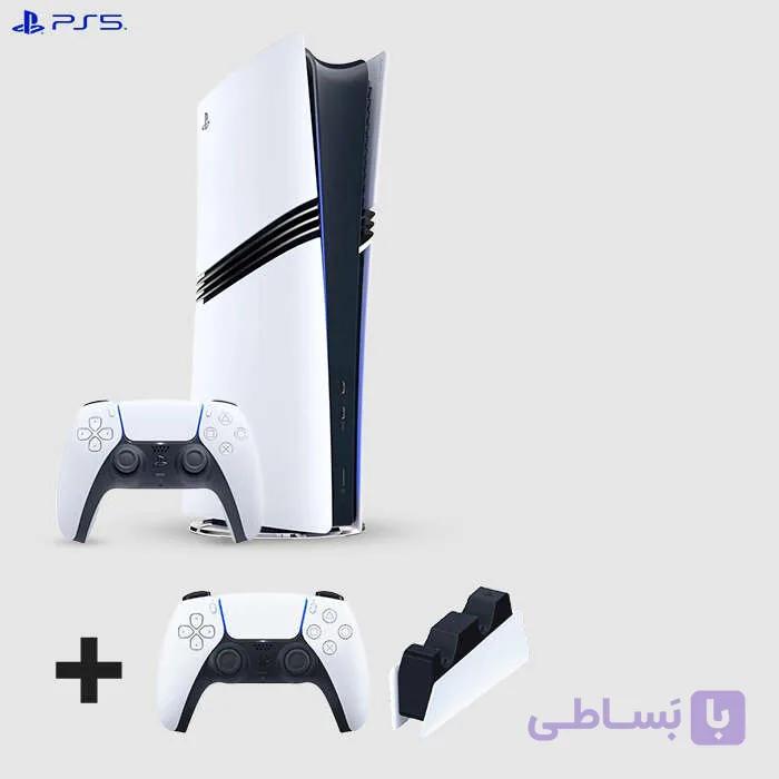 کنسول بازی سونی PS5 digital pro 2TB اروپا+ دسته+پایه شارژ اورجینال