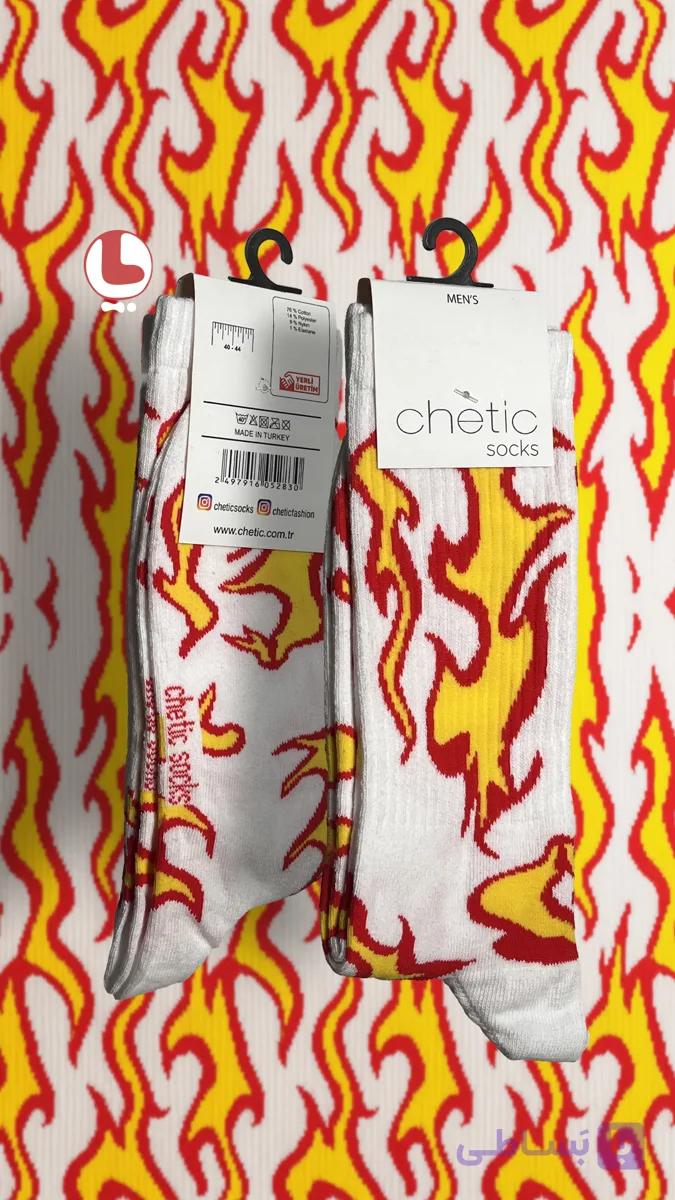 جوراب مردانه Chetic چتیک طرح شعله آتش