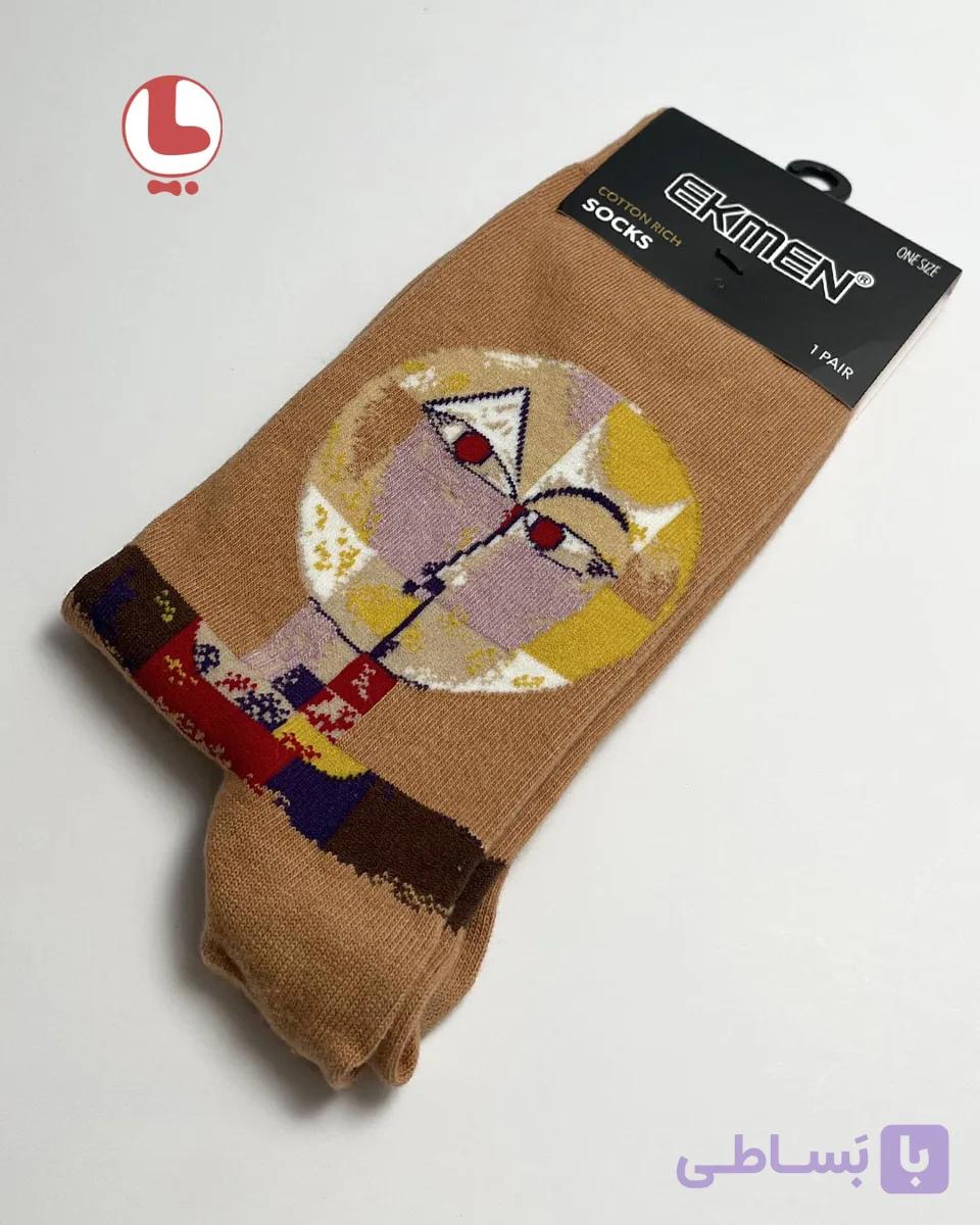 جوراب Unisex اکمن EKMEN طرح نقاشی سنسیو از پاول کله Paul Klee Senecio