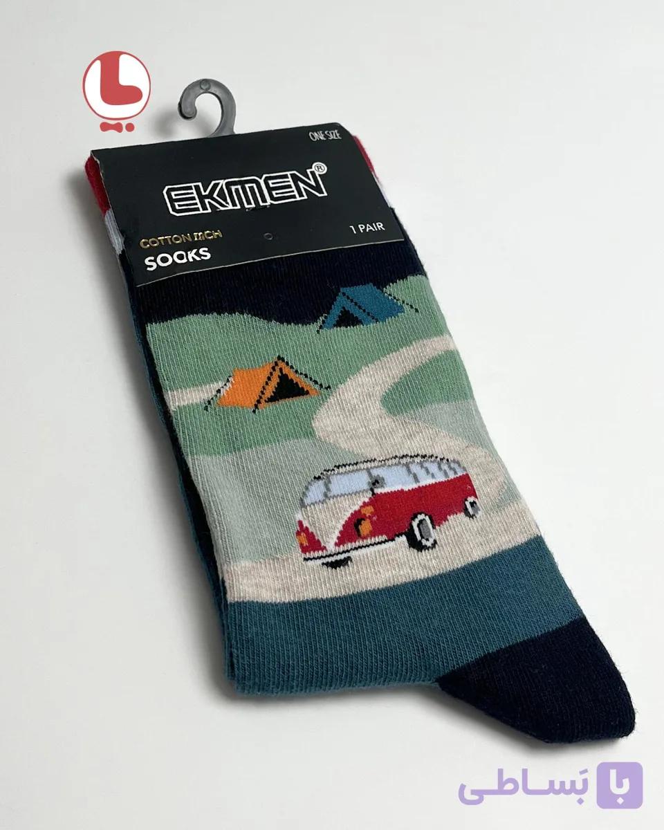 جوراب زنانه اکمن EKMEN طرح فولکس واگن و طبیعت گردی