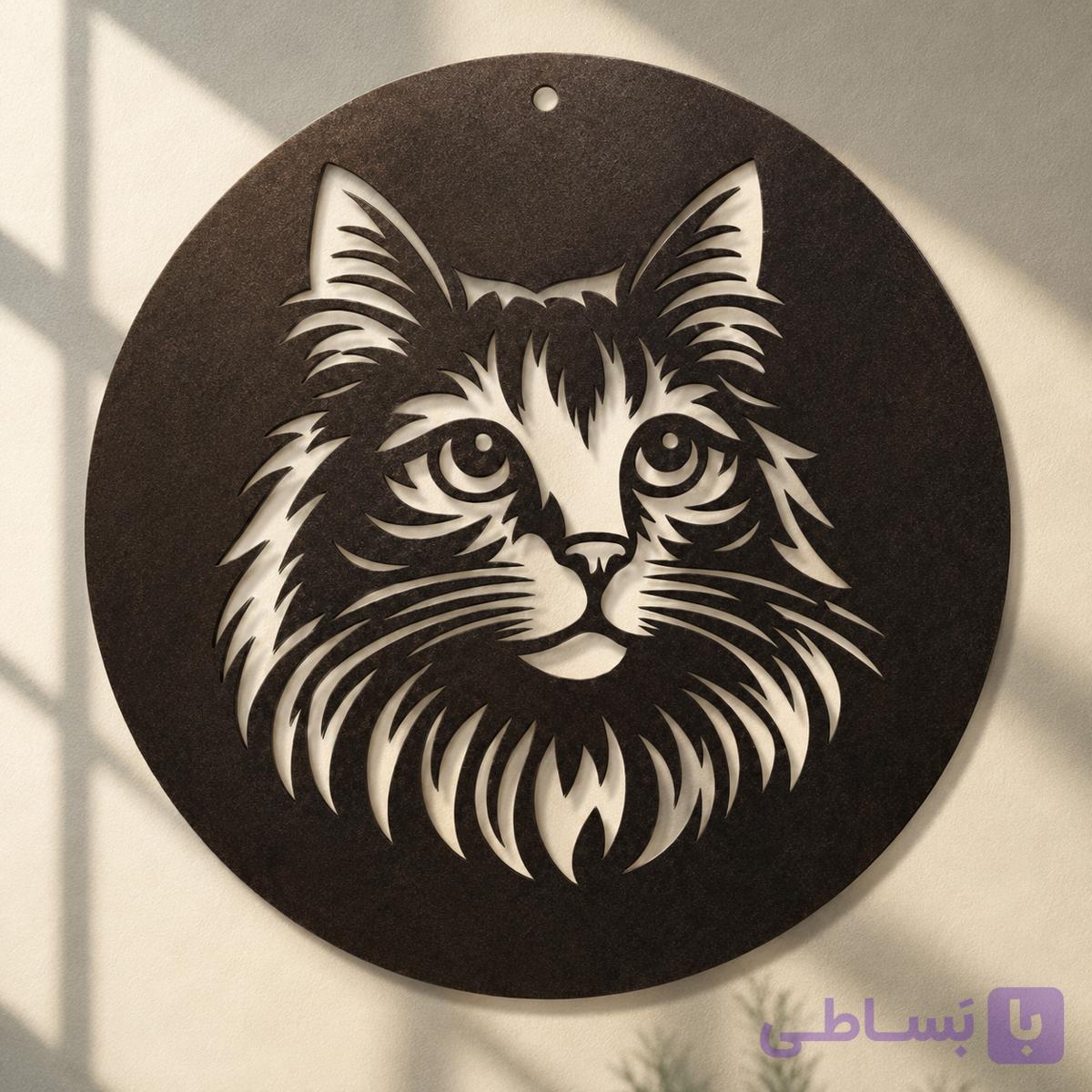 تابلو دکوراتیو چوبی مدل Mystic Cat — تصویر 1