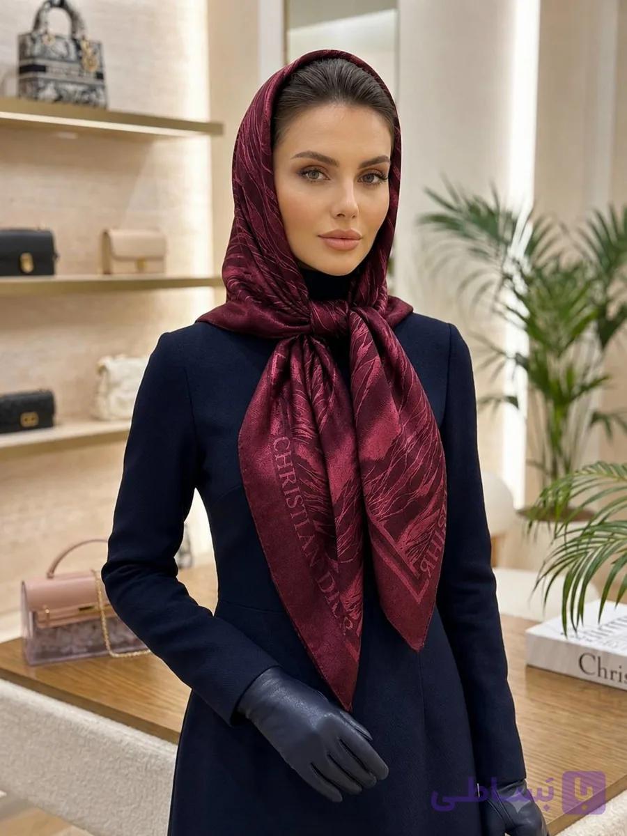 روسری نخ ابریشم قواره دار
