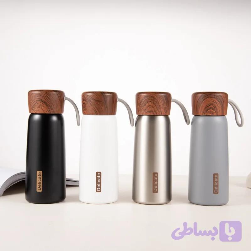 ماگ استیل طرح درب چوبی