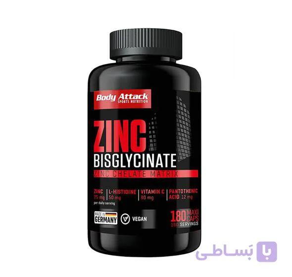 زینک بادی اتک 180عدد (BodyAttack Zink Bisglycinate)