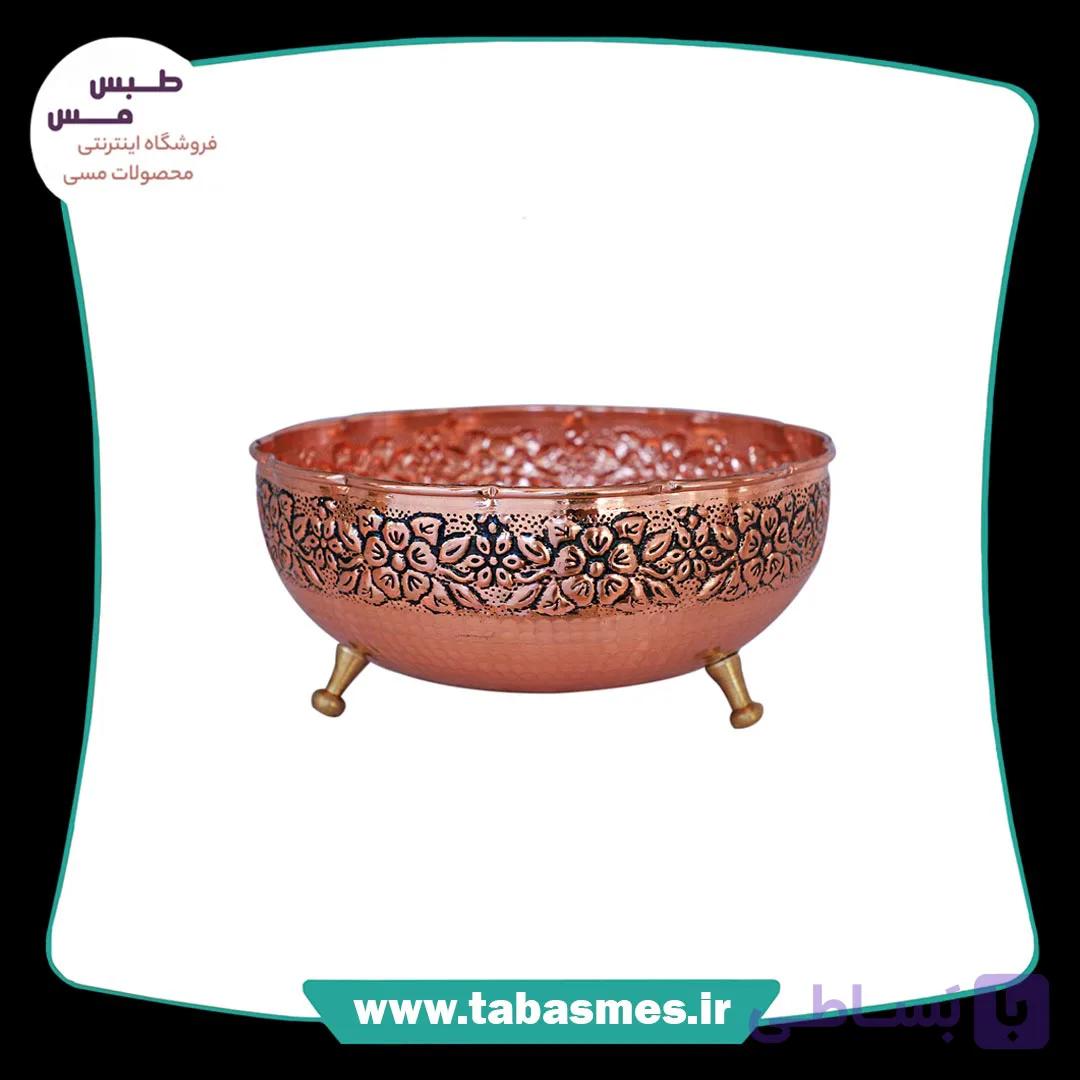 آجیل خوری 3پایه مسی مدل رز گل — تصویر 1