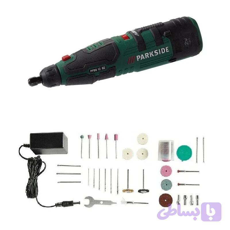 فرز انگشتی شارژی پارکساید مدل PFBS12B3 با ۱۰۰ قطعه — تصویر 1