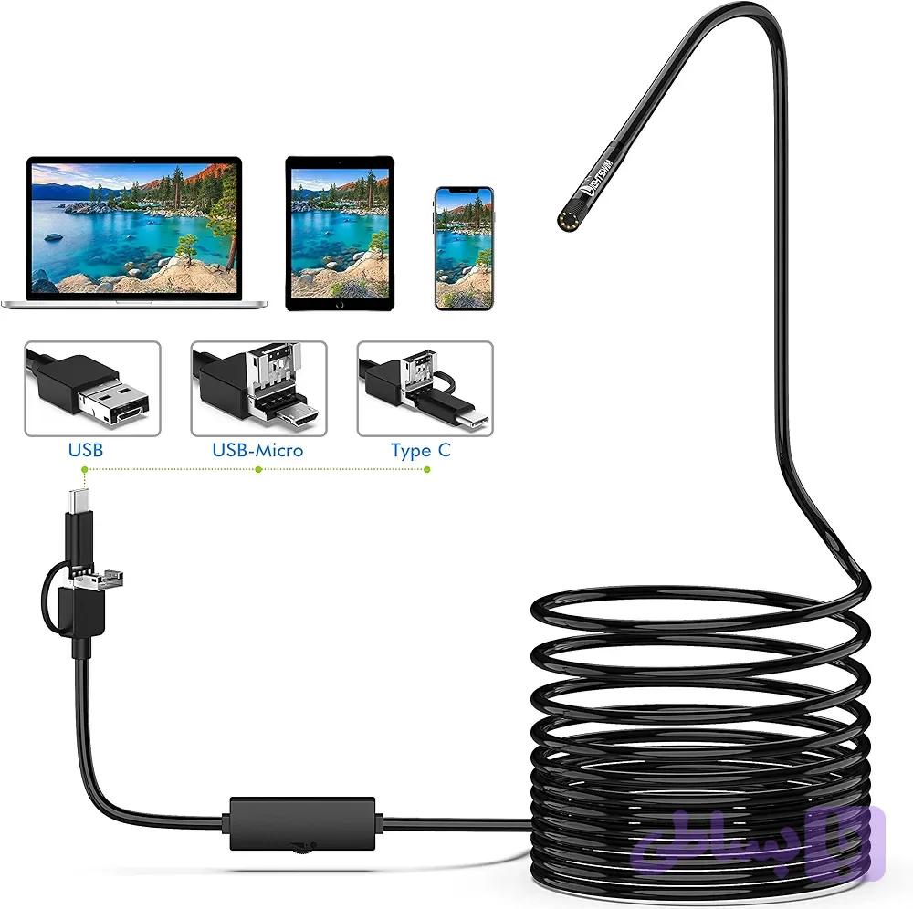 آندوسکوپ USB سه در یک ــ کیفیت تصویر HD ، طراحی مقاوم ، سازگاری گسترده