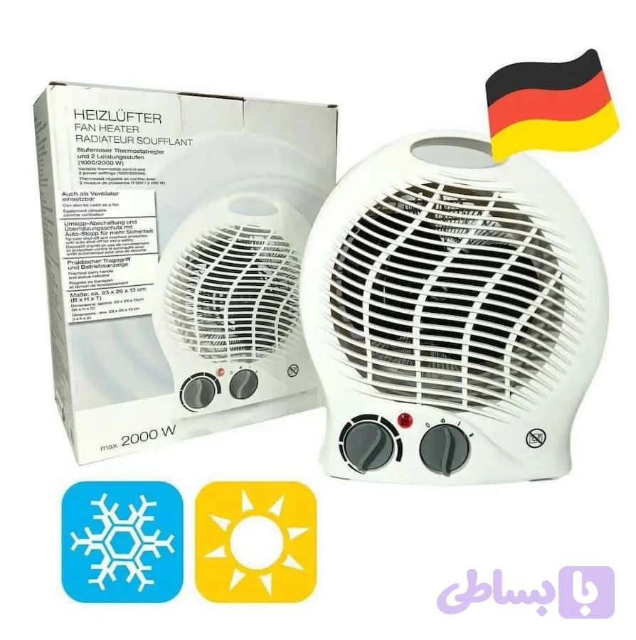 پنکه برقی و بخاری برقی دو کاره HEIZLÜFTER مدل LHL2000B1BL — تصویر 1