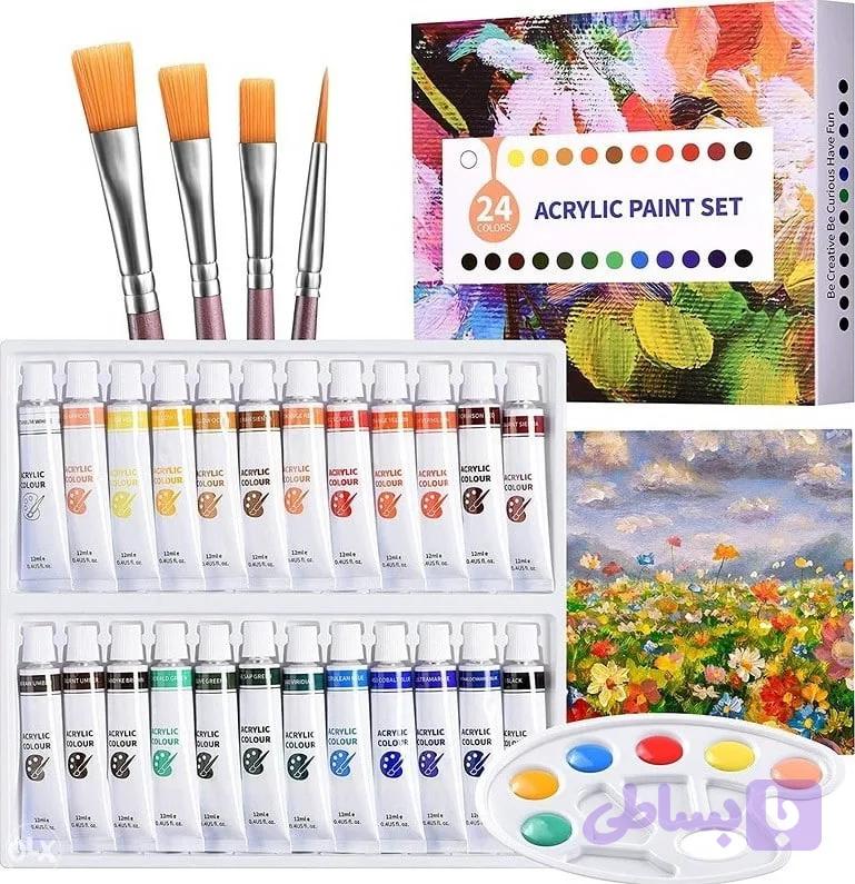 ست رنگ اکریلیک برای نقاشی، ۲۴ عددی × ۱۲ میلی‌لیتر، برند ATMOKO — تصویر 1