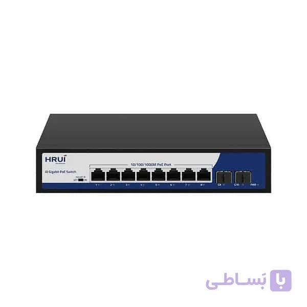 سوئیچ شبکه 8 پورت PoE گیگابیتی اچ آر یو آی (HRUI) مدل HR900-AFG-82NS — تصویر 1
