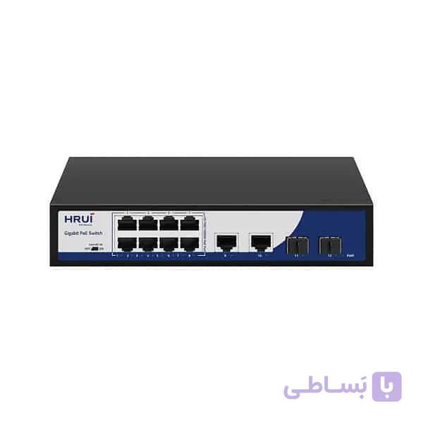 سوئیچ شبکه 8 پورت PoE گیگابیتی اچ آر یو آی (HRUI) مدل HR900-AFG-822NS — تصویر 1