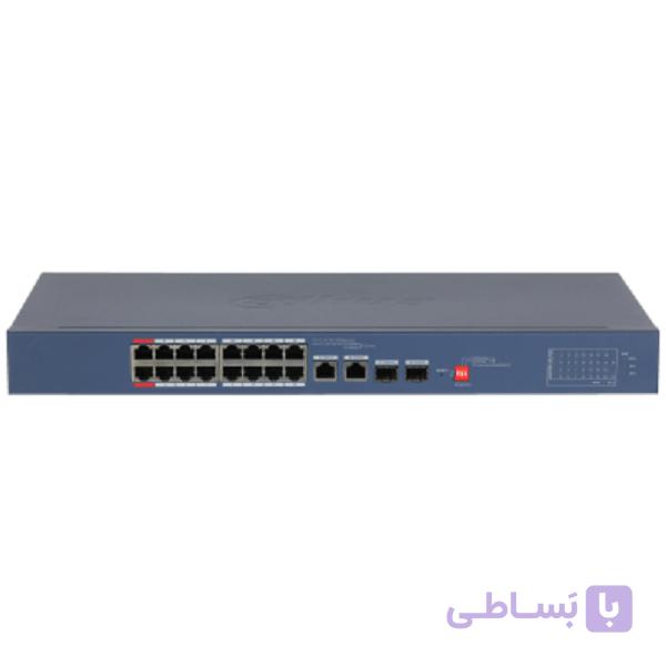 سوئیچ شبکه 16 پورت PoE داهوا (DAHUA) مدل DH-CS4218-16ET-240 — تصویر 1