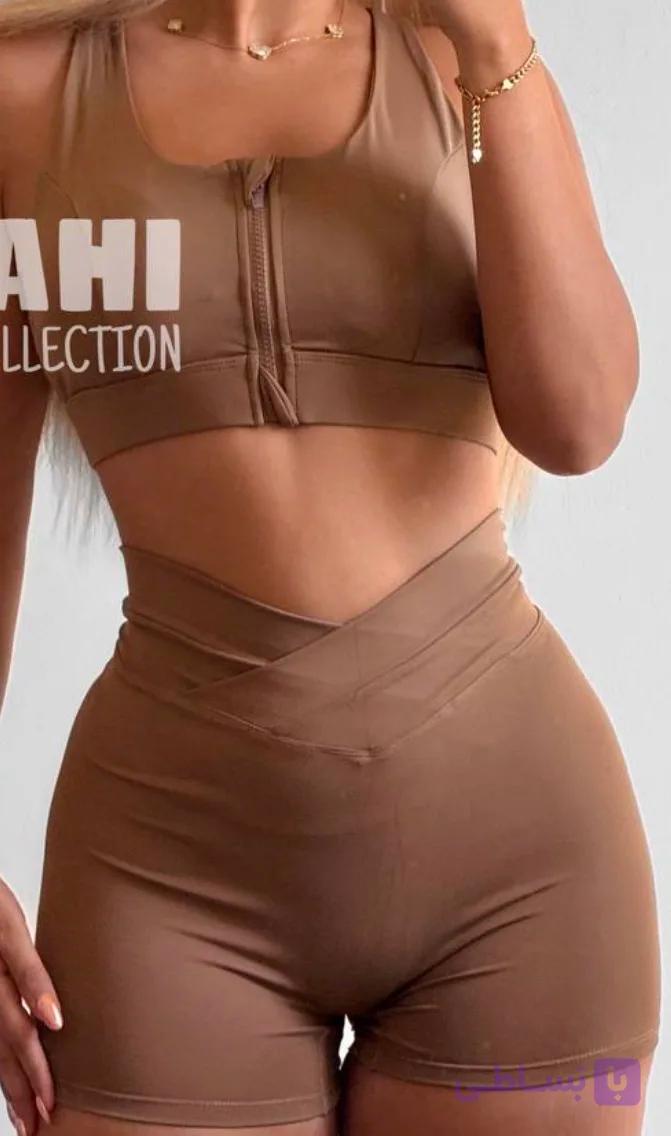 ست نیمتنه و شورتک زنانه حرفه ای ورزشی۶۲۹۷