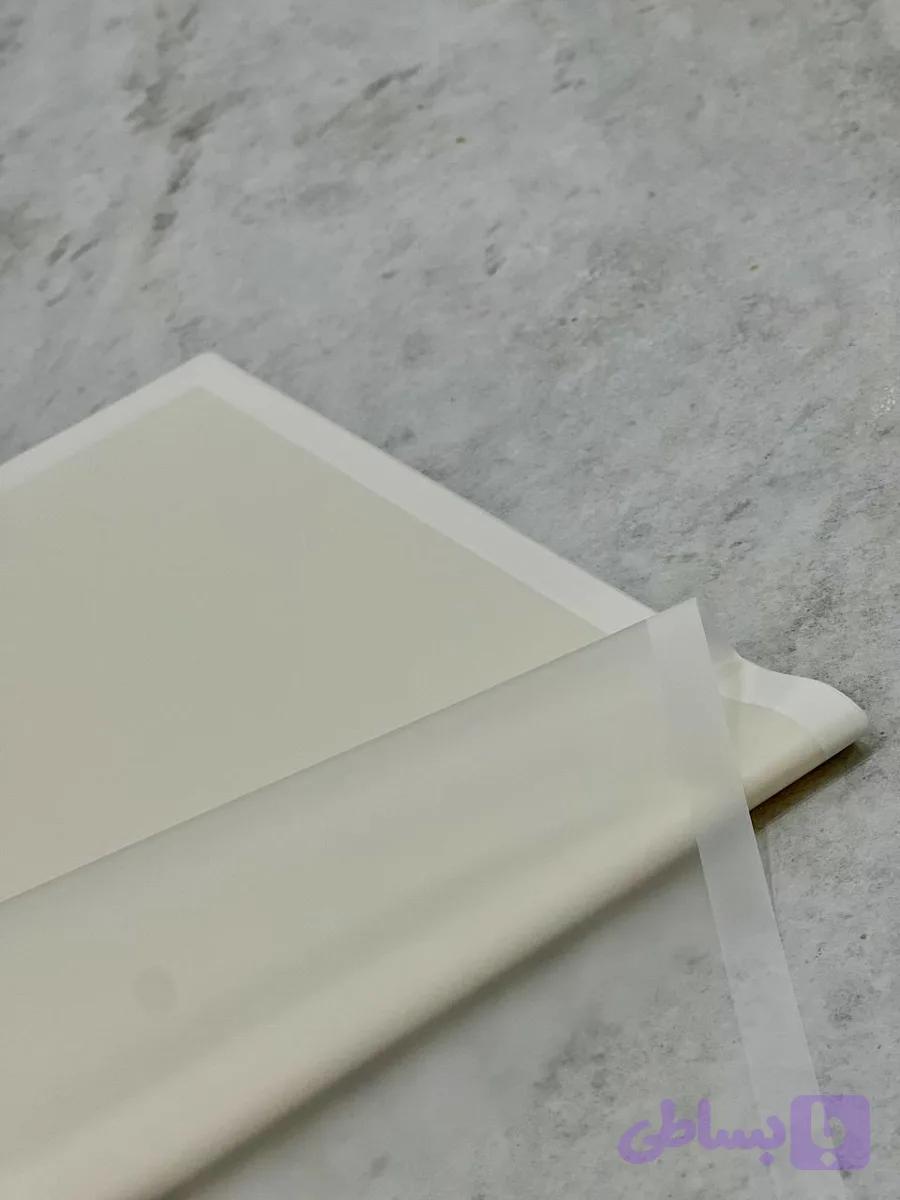 کاغذ ضدآب گل آرایی بسته ۲۰ برگی حاشیه دار شفاف رنگ سفید مدل mb-03