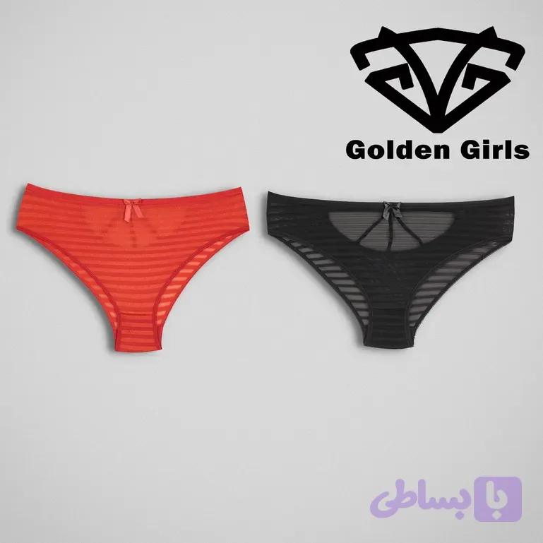 شورت فانتزی حریر راه راه پشت خطی مدل ۴۸۸ | دختران طلایی