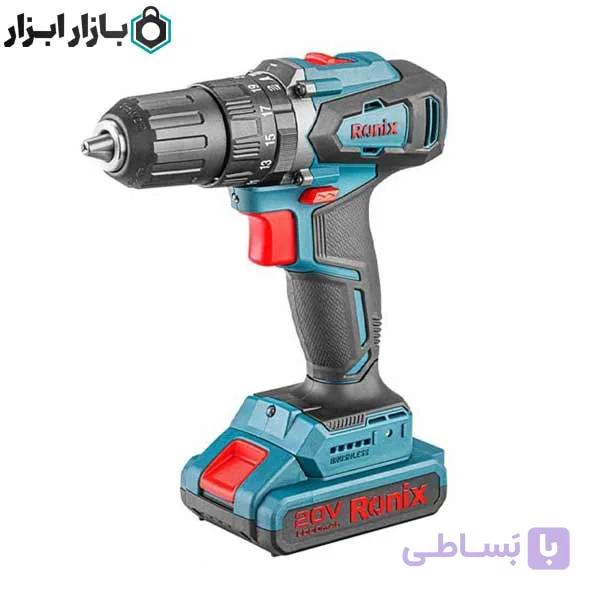 کیت دریل پیچ گوشتی چکشی شارژی براشلس 20 ولت رونیکس مدل 8900K — تصویر 1