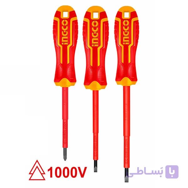 ست 3 عددی پیچ گوشتی عایق برق 1000 ولت مدل HKISD0308 — تصویر 1