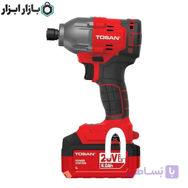 پیچ گوشتی شارژی ضربه ای براشلس 20 ولت توسن مدل 9520BIS — تصویر 1