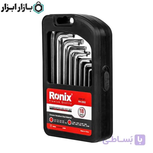 مجموعه 18 عددی آچار آلن بلند ترکیبی رونیکس مدل RH-2052 — تصویر 1