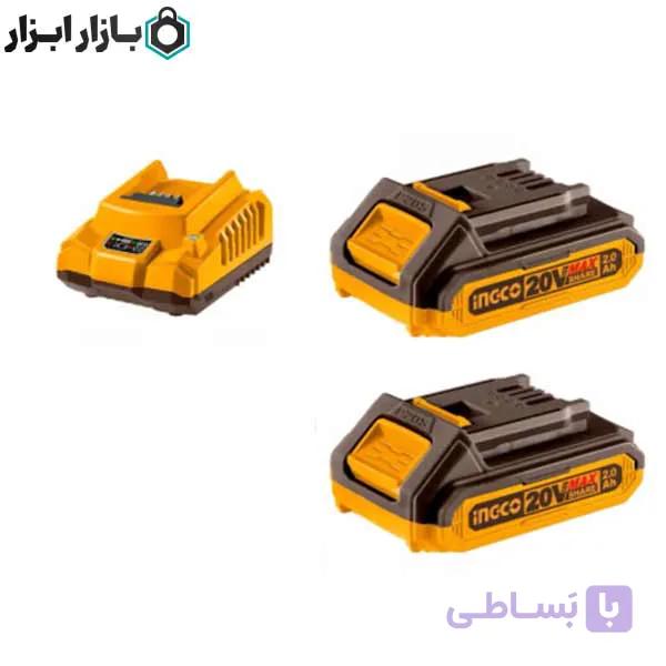دو باتری و شارژر 20 ولت 2 امپر اینکو مدل FBCPK1222 — تصویر 1