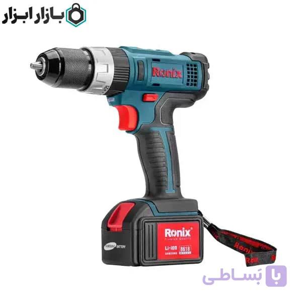 دریل پیچ گوشتی چکشی شارژی 18 ولت رونیکس مدل 8618 — تصویر 1