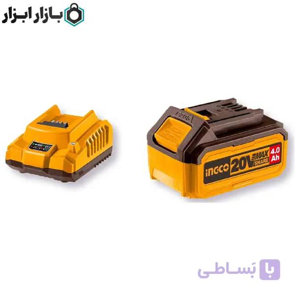 باتری و شارژر اینکو 20 ولت 4 آمپر مدل FBCPK1214 — تصویر 1