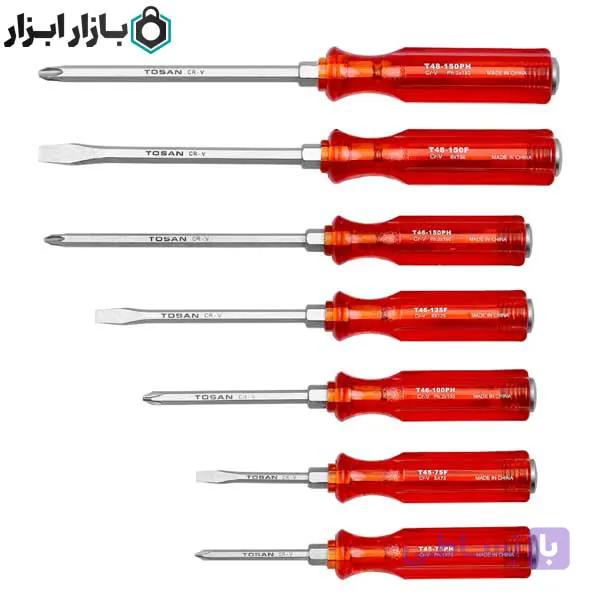 ست پیچ‌گوشتی ضربه‌خور 7 عددی توسن مدل T4865-SB7 — تصویر 1