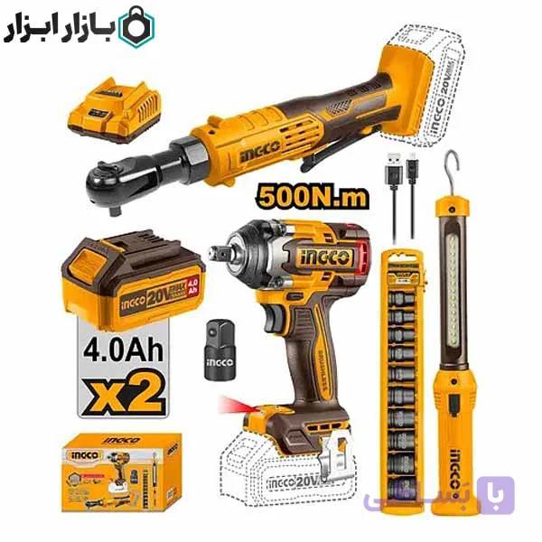 مجموعه 4 عددی ابزارآلات گاراژی براشلس اینکو مدل COSLI240461 — تصویر 1