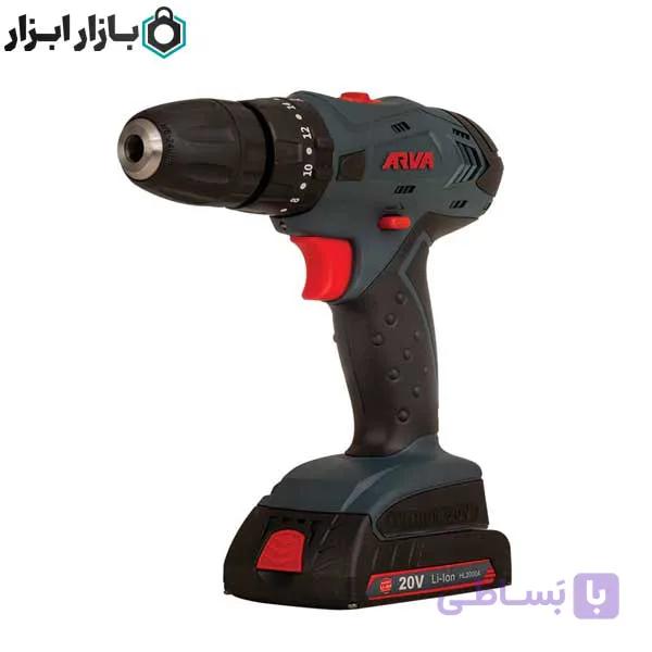 دریل پیچ گوشتی چکشی شارژی براشلس 20 ولت آروا مدل 5854 — تصویر 1