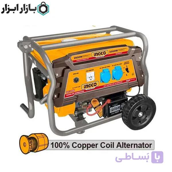 موتور برق بنزینی 3500 وات ریموت دار استارتی اینکو مدل GE35006ERC — تصویر 1
