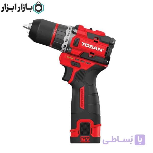 دریل پیچ گوشتی شارژی براشلس 16 ولت توسن مدل 9616BS — تصویر 1