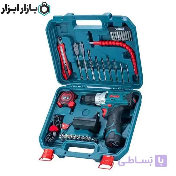 کیت دریل شارژی 12 ولت 35 پارچه رونیکس مدل RS-8611 — تصویر 1