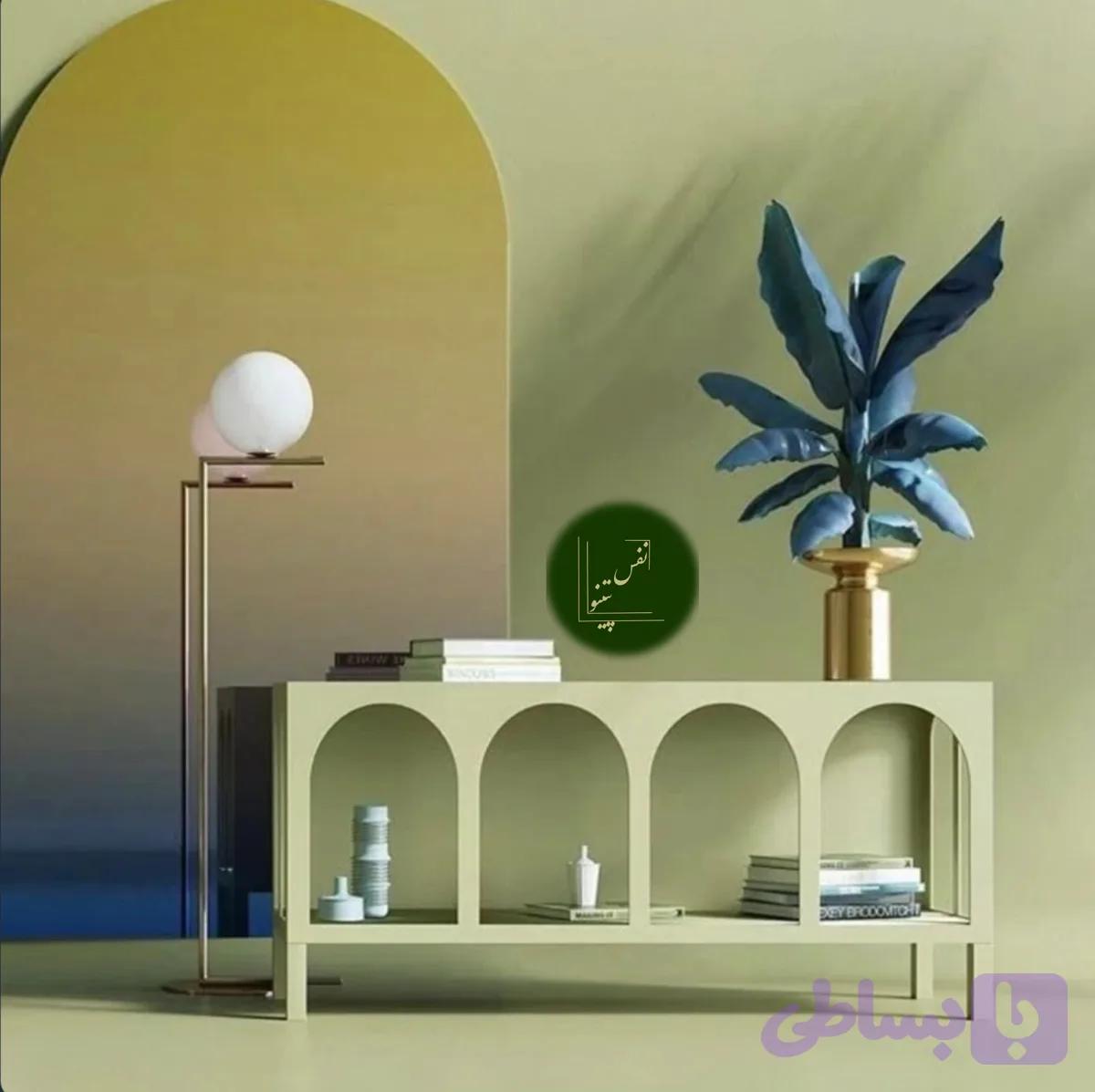 کنسول مینیمال چوبی مدل طاقچه