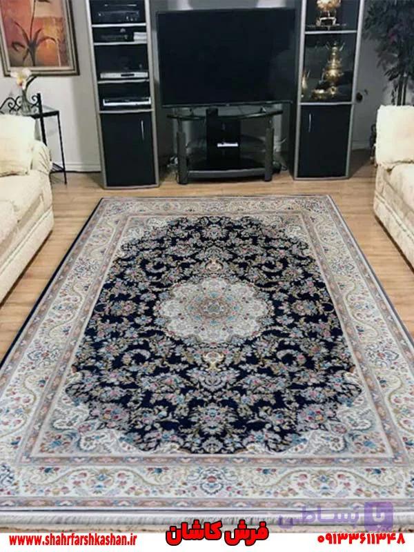 فرش سرمه ای کلاسیک نگارستان 1500 شانه تراکم 4500 — تصویر 1