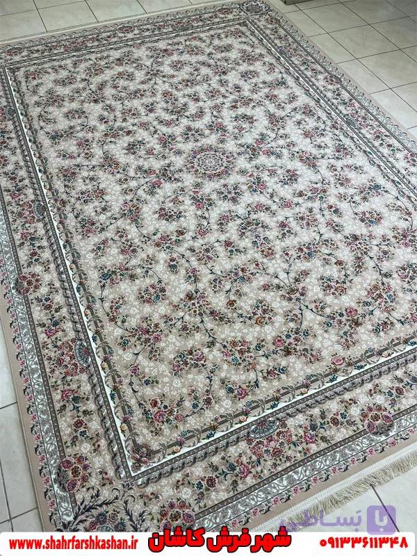 فرش رکسانا کرم 1200 شانه افشان ماشینی — تصویر 1