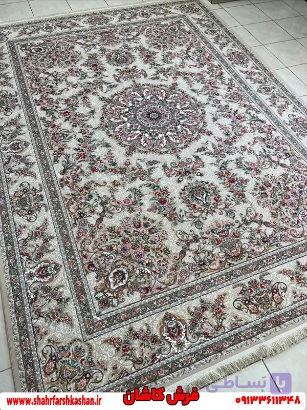 فرش ماه نشان کرم 1200 شانه ماشینی — تصویر 1