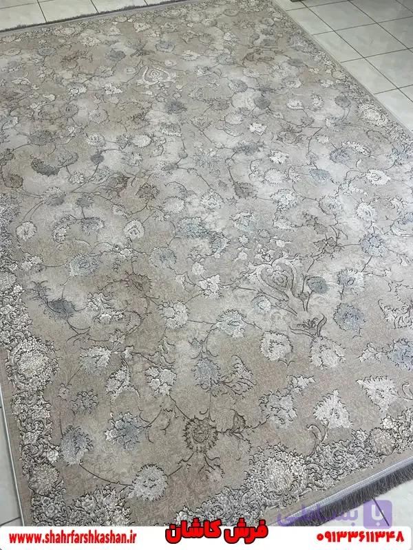 فرش بدون حاشیه افشان وینتیج 1200 شانه درسا نقره ای — تصویر 1