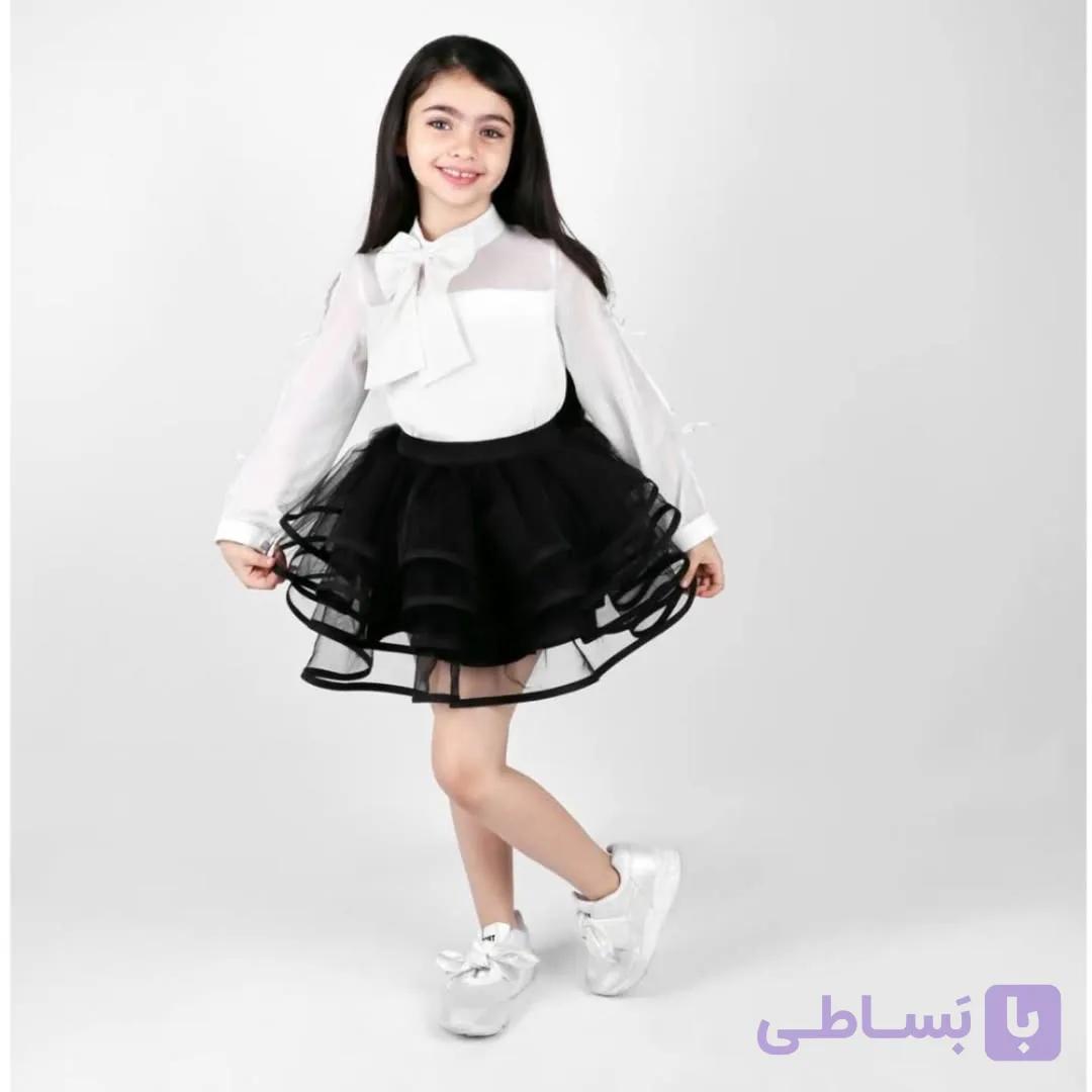 شومیز سفید دخترانه سایز1 و سایز2 و سایز3 و سایز4
