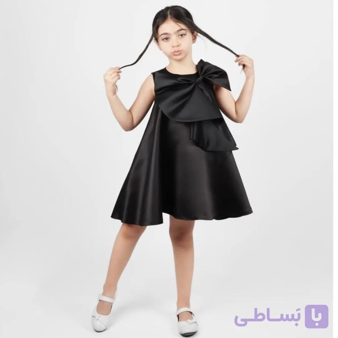 پیراهن پاپیونی ساتن امریکایی سایز ۱ تا ۴