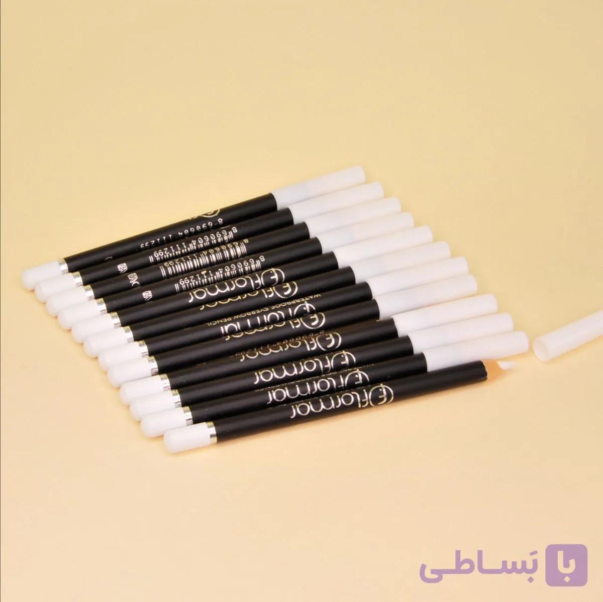 مداد چشم سفید فلورمار پوکه سفید مشکی Flormar eyeliner pencil