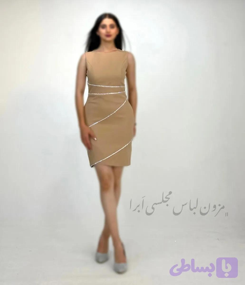 پیراهن مجلسی کوتاه نواردوزی