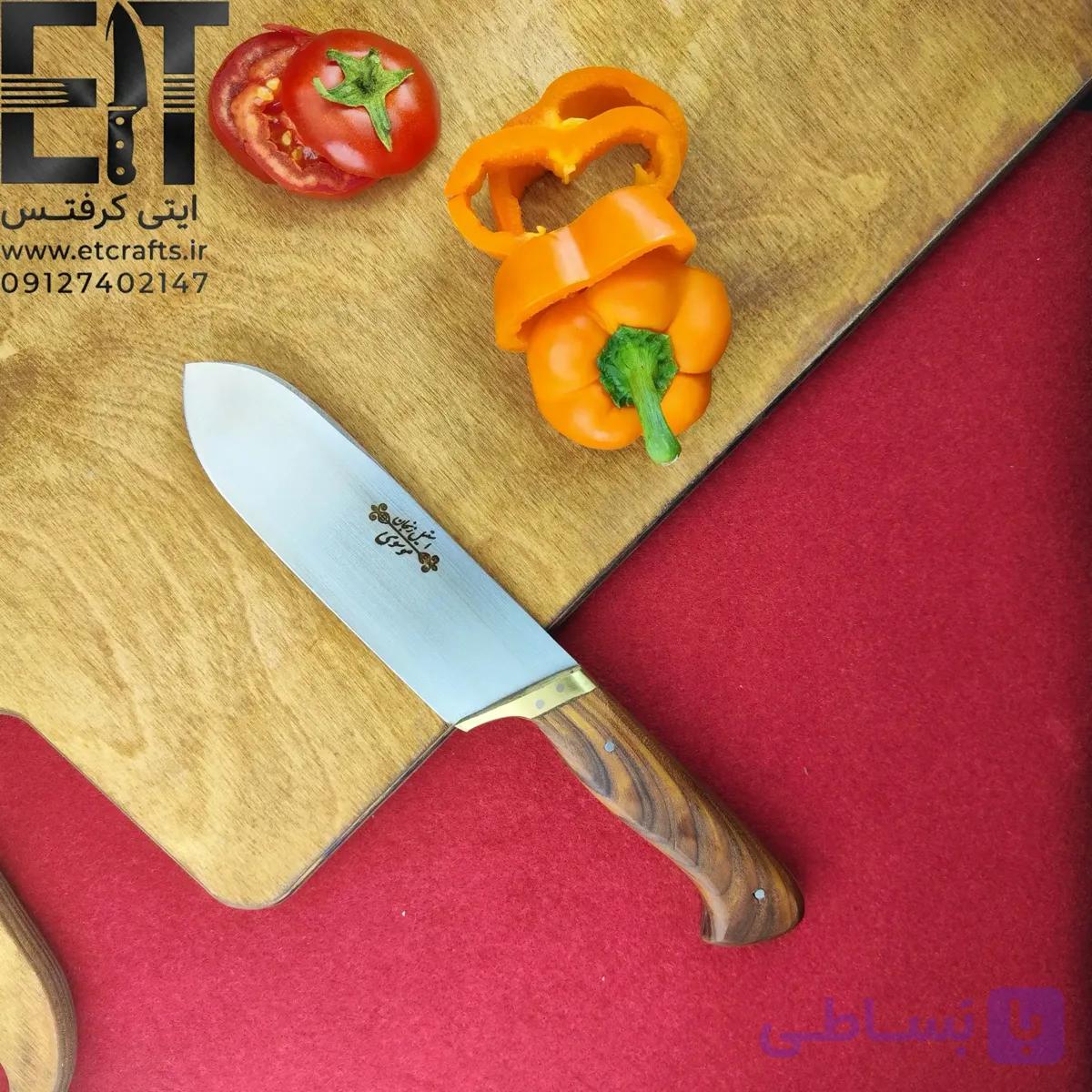 چاقو سلاخی دست ساز موسوی زنجان (تیغه استیل ضد زنگ و دسته ارگونومیک چوب گردو) — تصویر 1