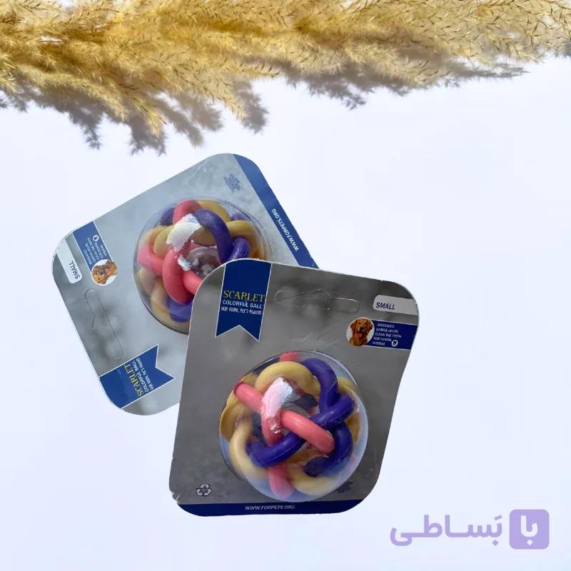 اسباب بازی توپ چراغ دار اسکارلت مدیوم ویژه سگ و گربه